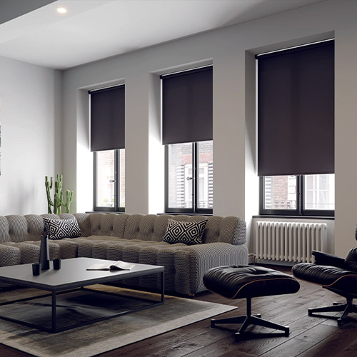 Customized Black Wooden Window Blinds