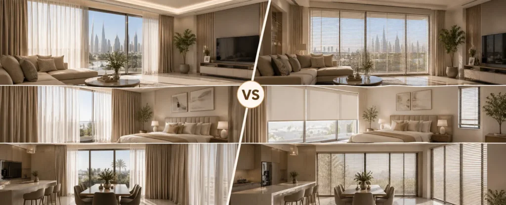Curtains vs Blinds in Dubai Homes: A Room-by-Room Guide