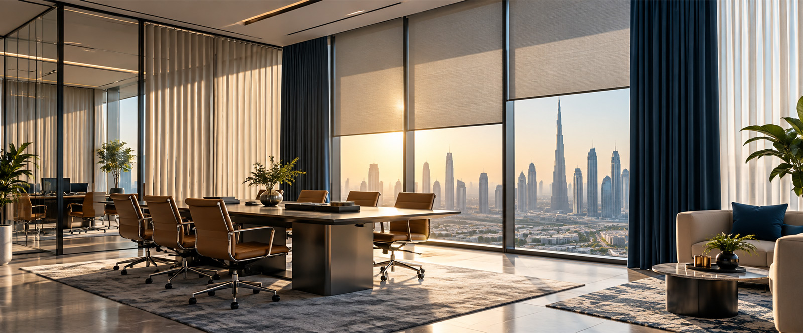 Read more about the article Office Curtains & Blinds in Dubai: Privacy, Branding & Light Control